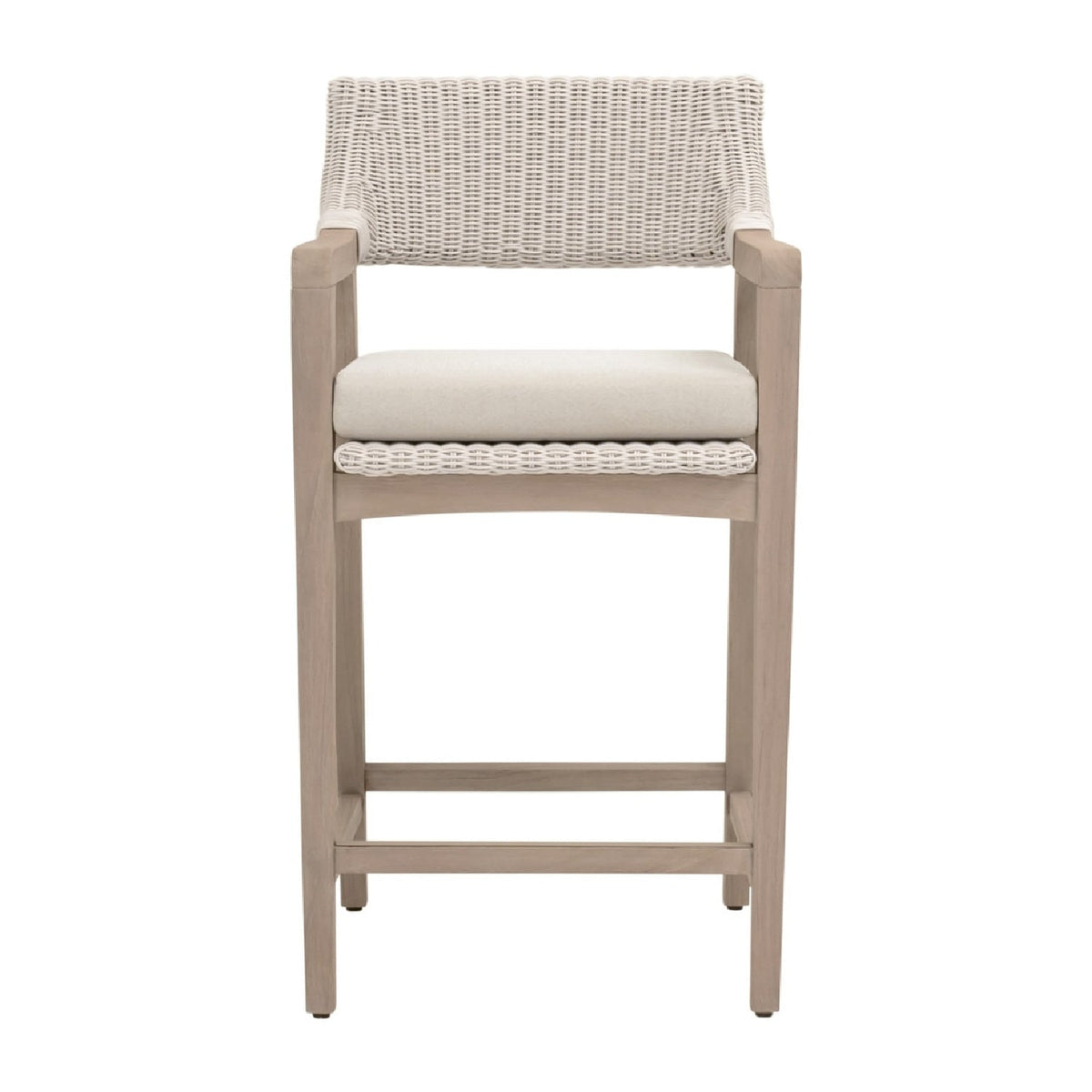 Modern European furniture - White Rattan Outdoor Counter Stool - www.oroa.com