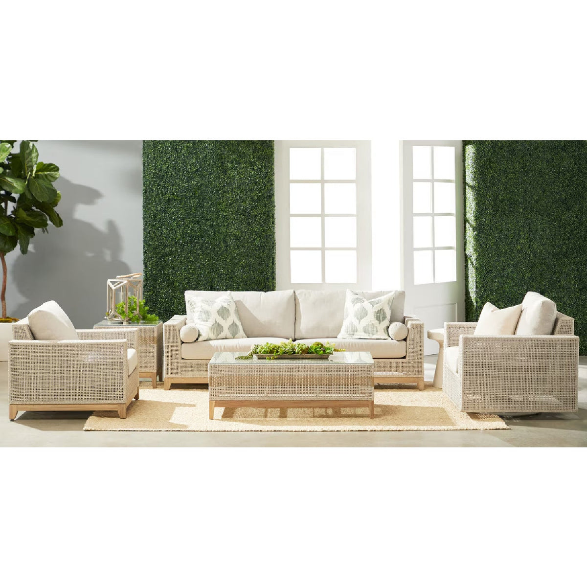 Modern European furniture - Flat Rope Outdoor Sofa Chair - www.oroa.com