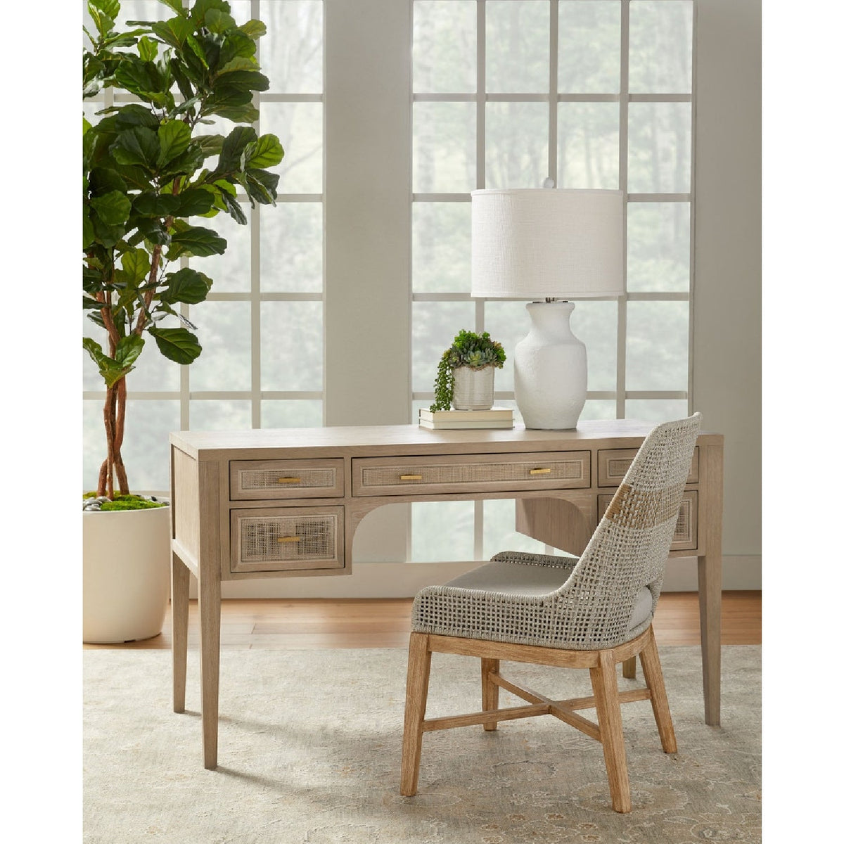 Modern European furniture - Taupe Stripe Rope Dining Chairs (2) - www.oroa.com