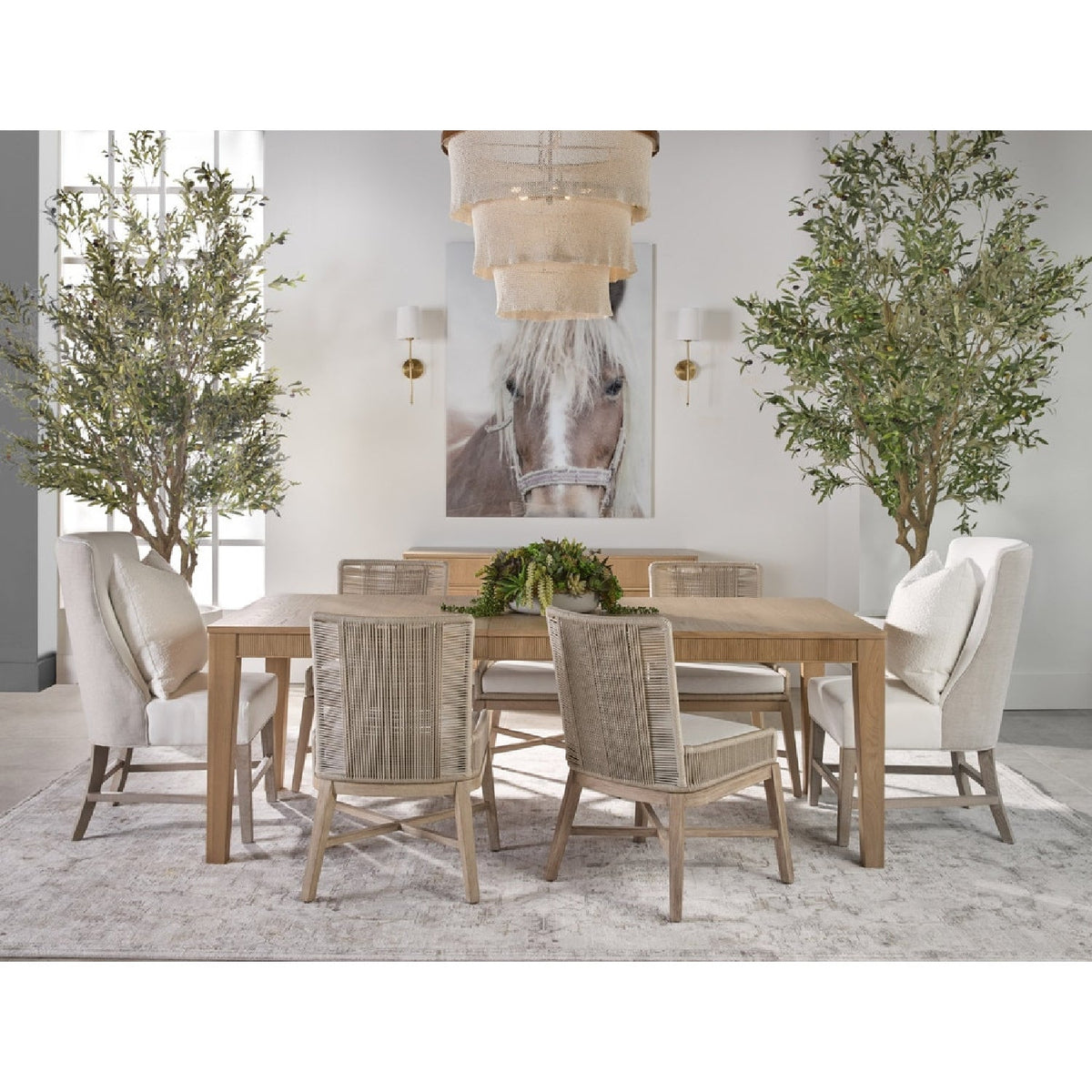 Modern European furniture - Beige Rope Dining Chairs (2) - www.oroa.com