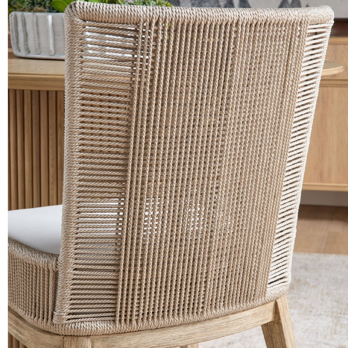 Modern European furniture - Beige Rope Dining Chairs (2) - www.oroa.com