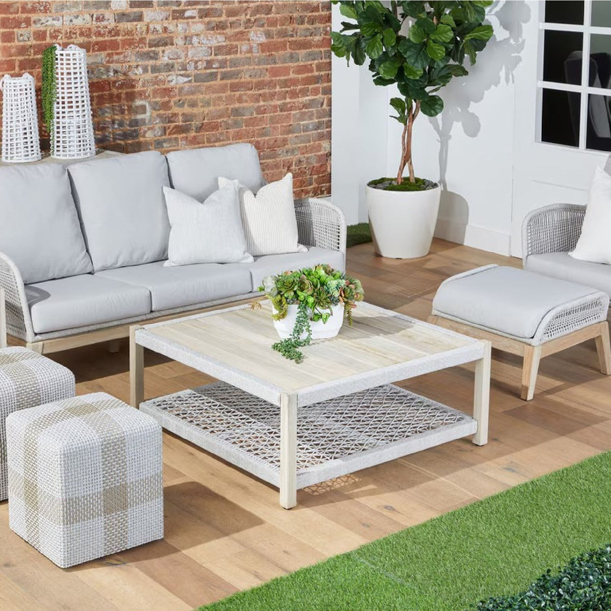 Teak Square Outdoor Coffee Table | Living Essentials Wrap