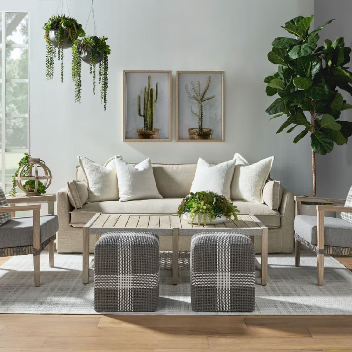 Modern European furniture - Woven Flat Rope Indoor/Outdoor Ottoman - www.oroa.com