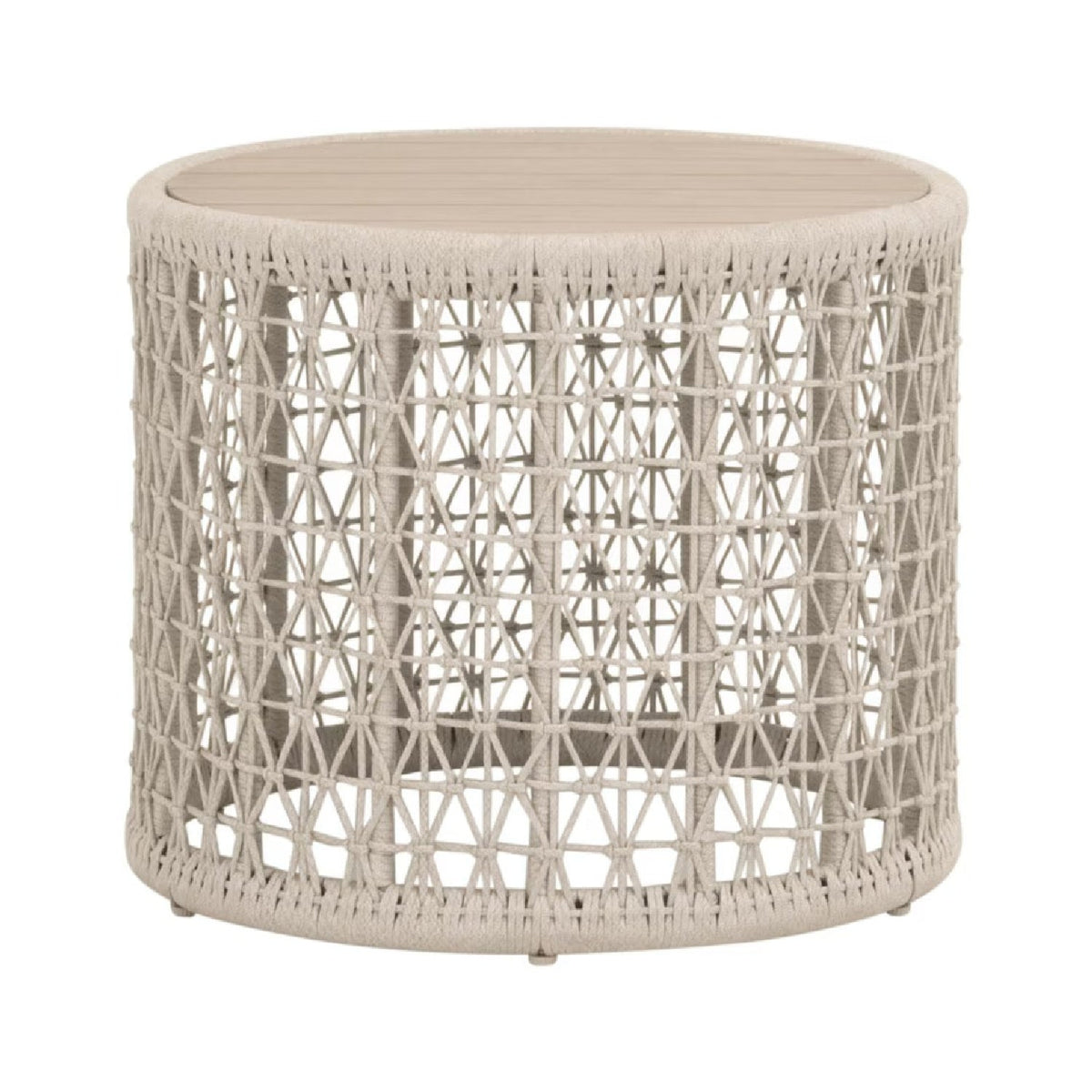 Modern European furniture - Beige Rope Outdoor End Table - www.oroa.com