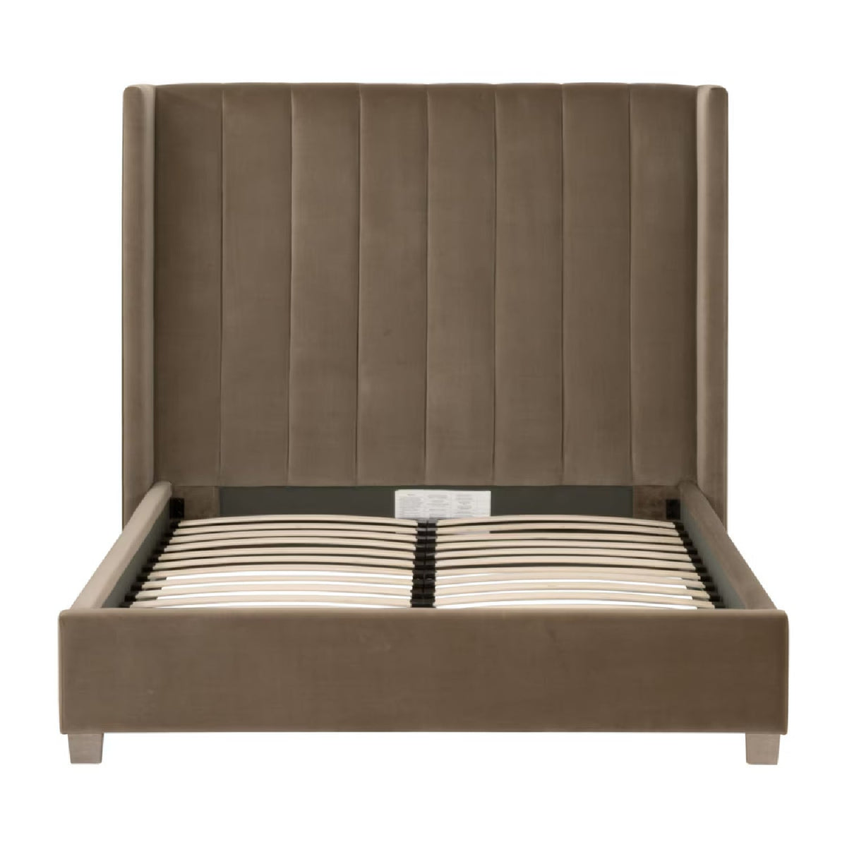Modern European furniture - Velvet Channeled Queen Bed - www.oroa.com