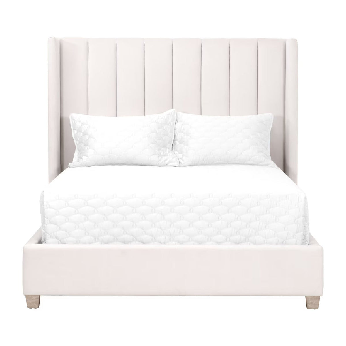 Modern European furniture - Velvet Channeled Queen Bed - www.oroa.com