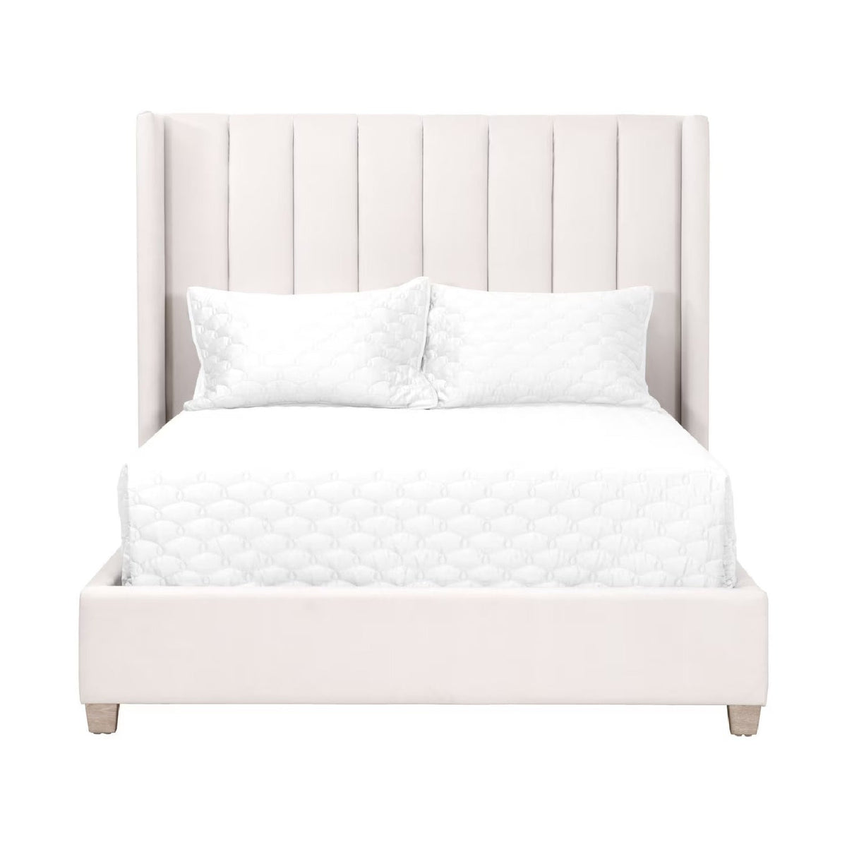 Modern European furniture - Cream Velvet California King Bed - www.oroa.com