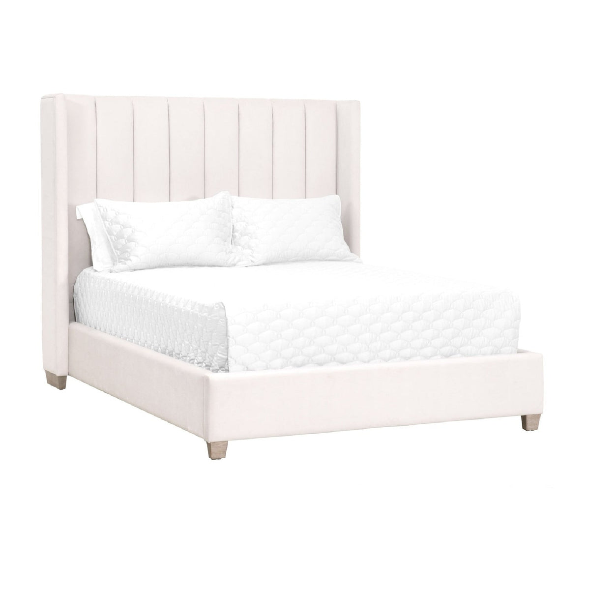 Channeled Velvet King Bed | Living Essentials Chandler