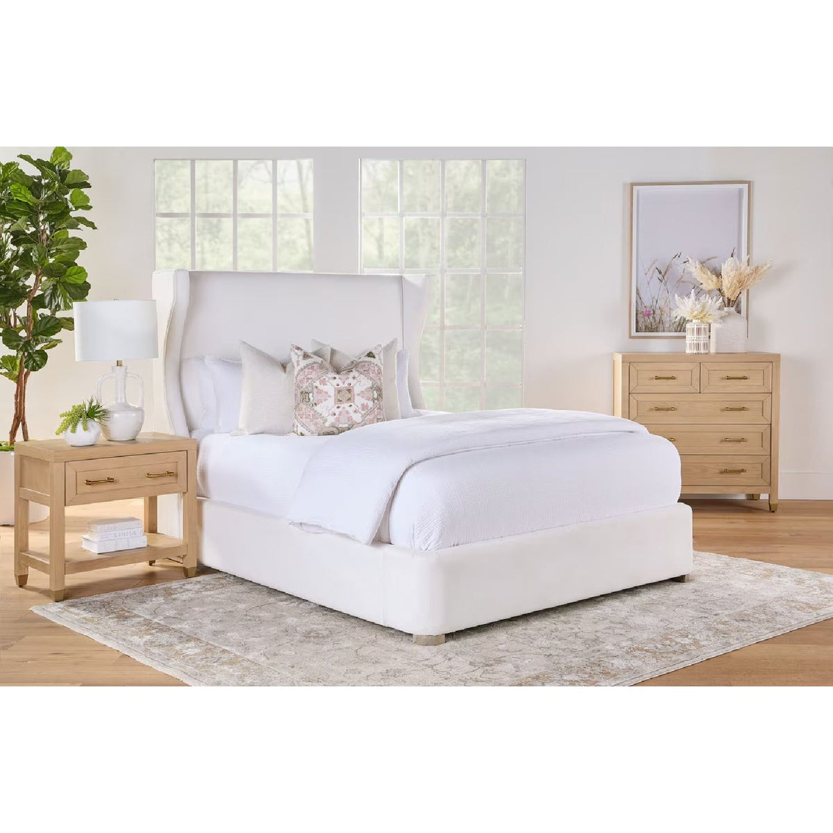 White Upholstered Bed | Living Essentials Balboa