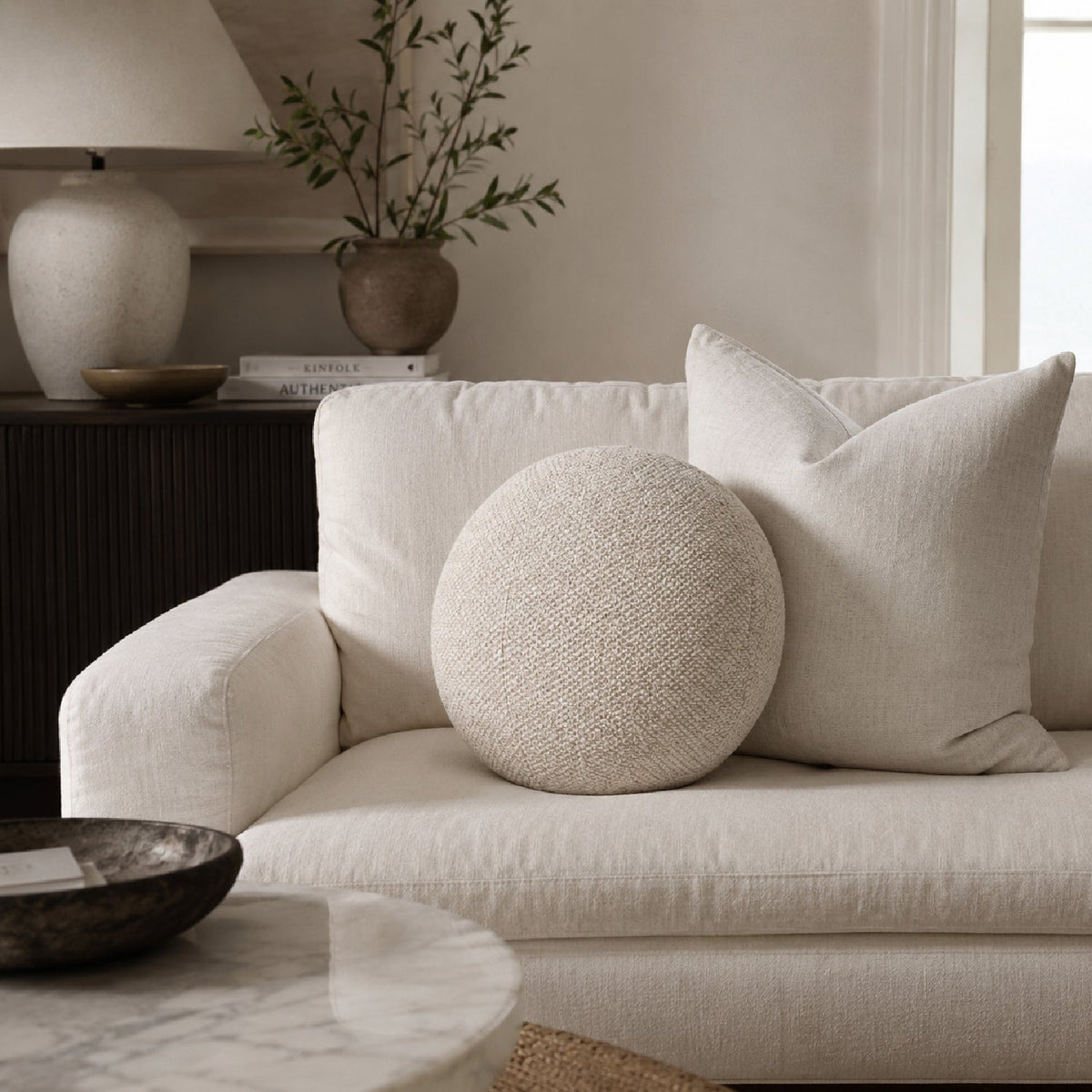 Round Minimalist Pillow | Living Essentials Sphere