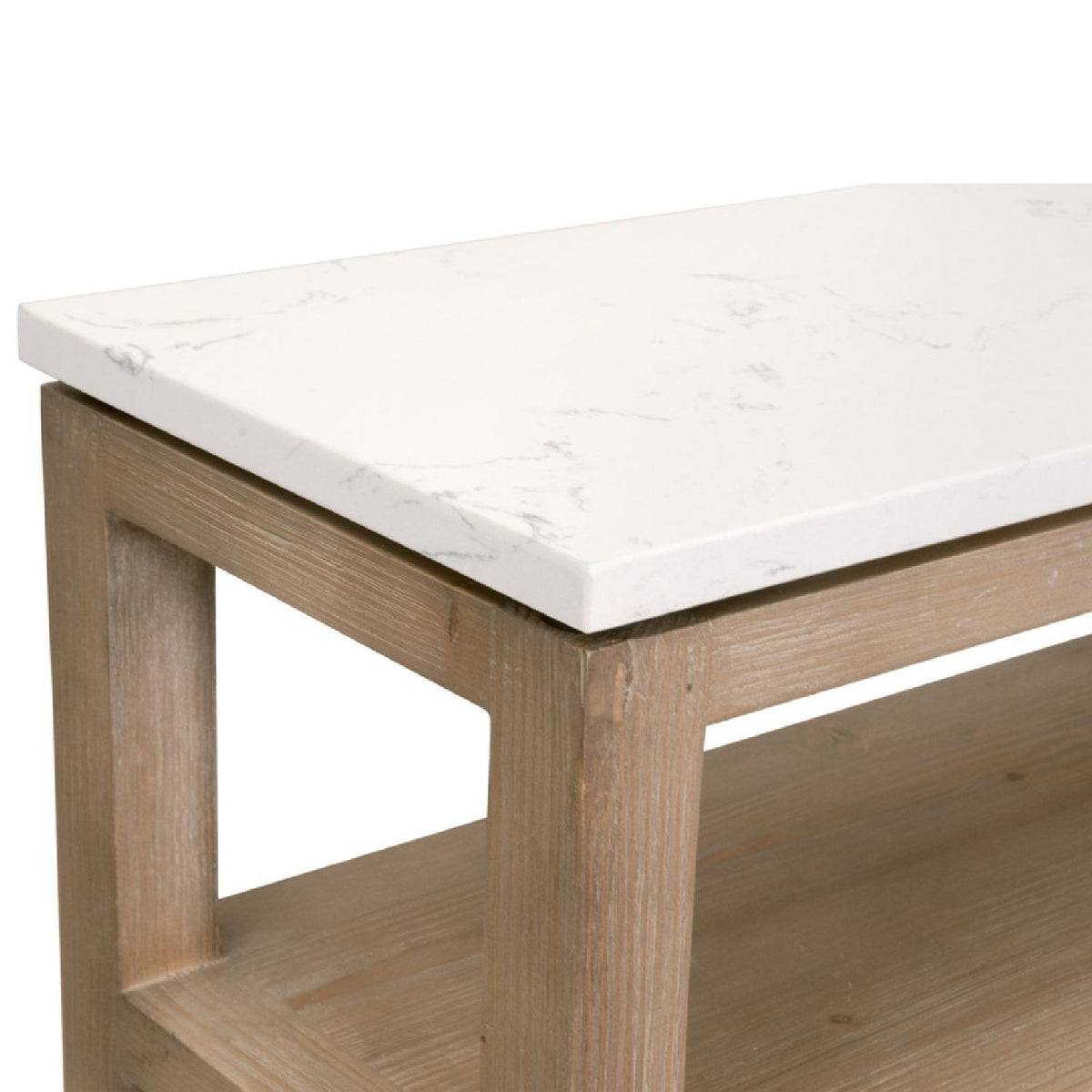 White Quartz Top Console Table | Living Essentials Emerie