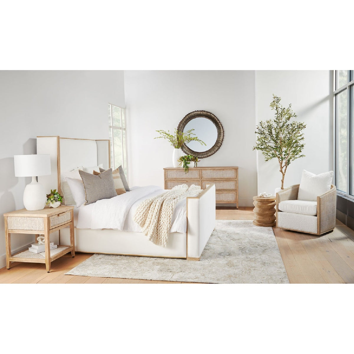 Pine Wood Cylindrical Accent Table | Living Essentials Pier