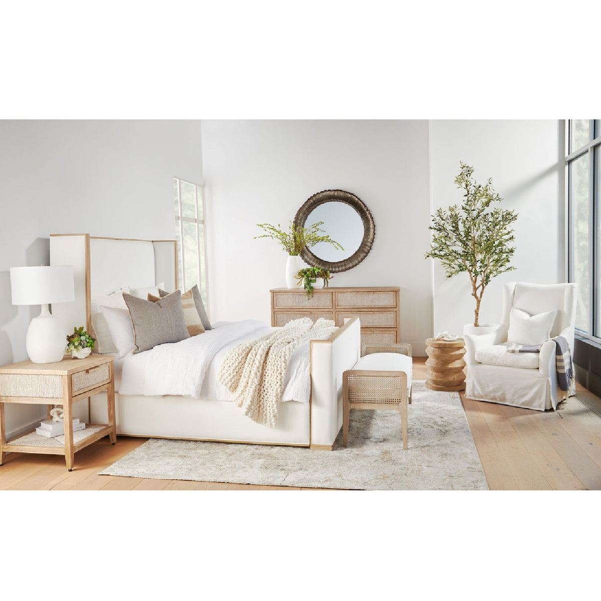 Pine Wood Cylindrical Accent Table | Living Essentials Pier