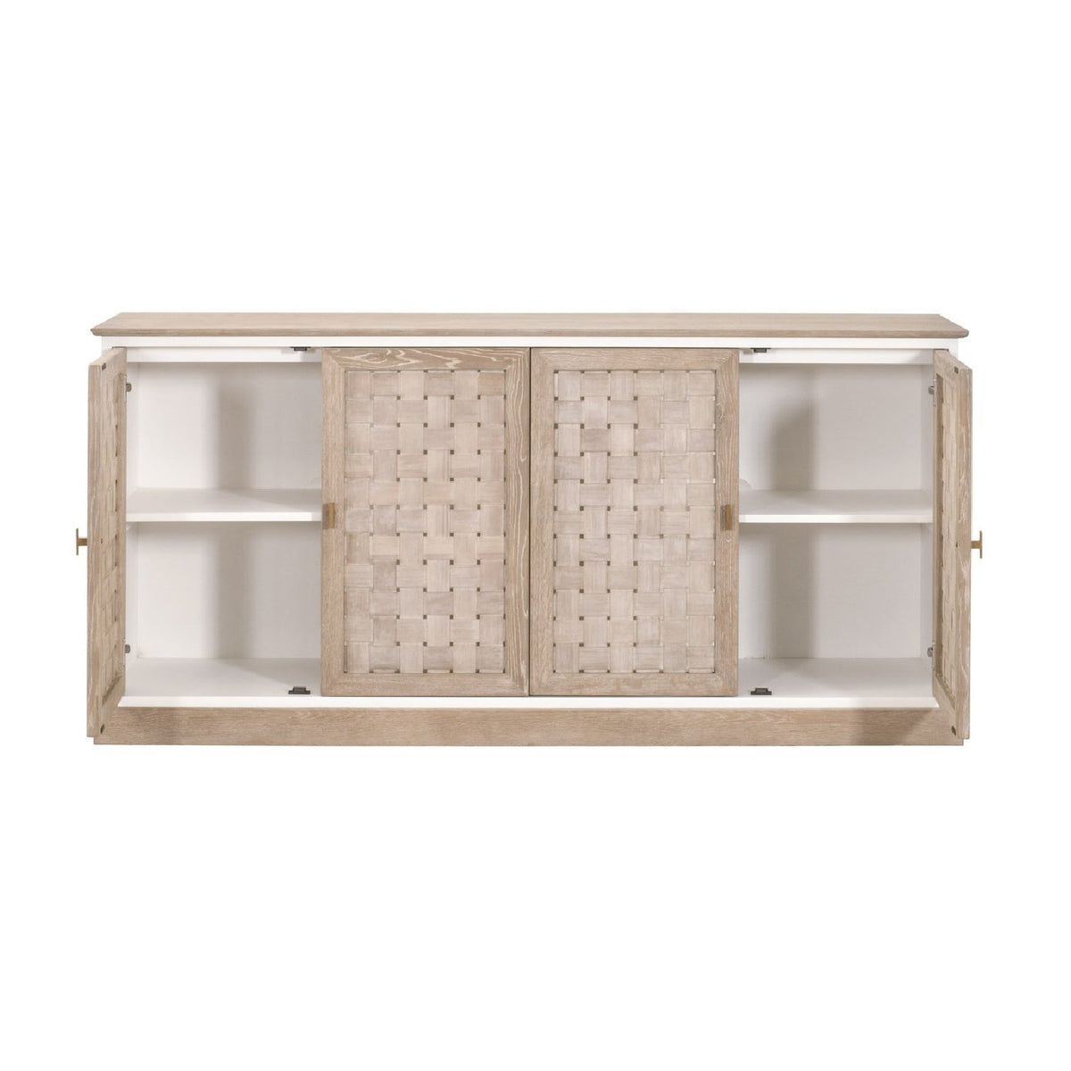 4-Door Woven Style Oak Sideboard | Living Essentials Weave