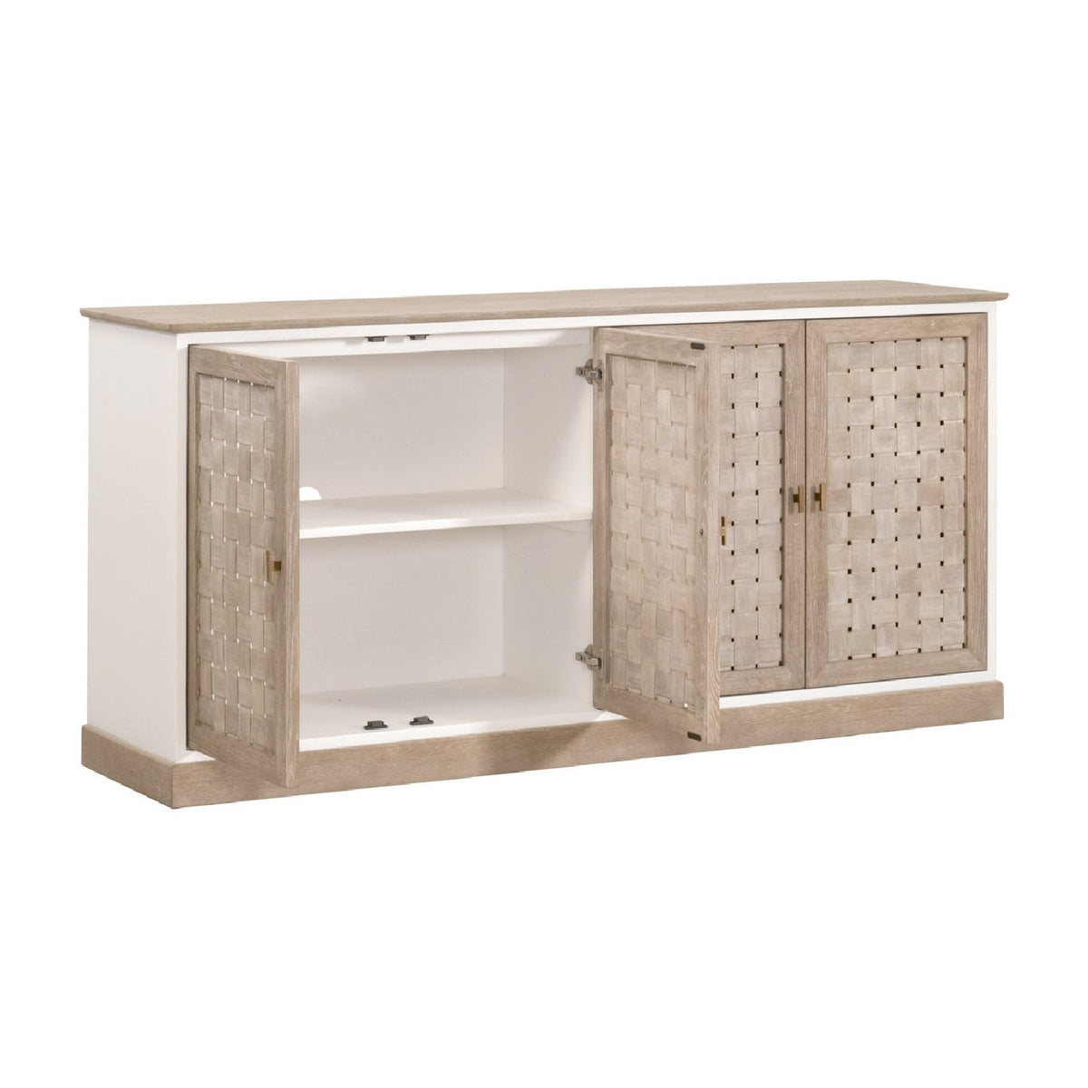 4-Door Woven Style Oak Sideboard | Living Essentials Weave