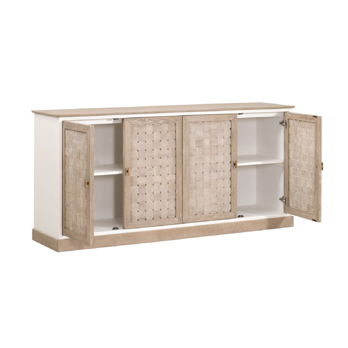 4-Door Woven Style Oak Sideboard | Living Essentials Weave