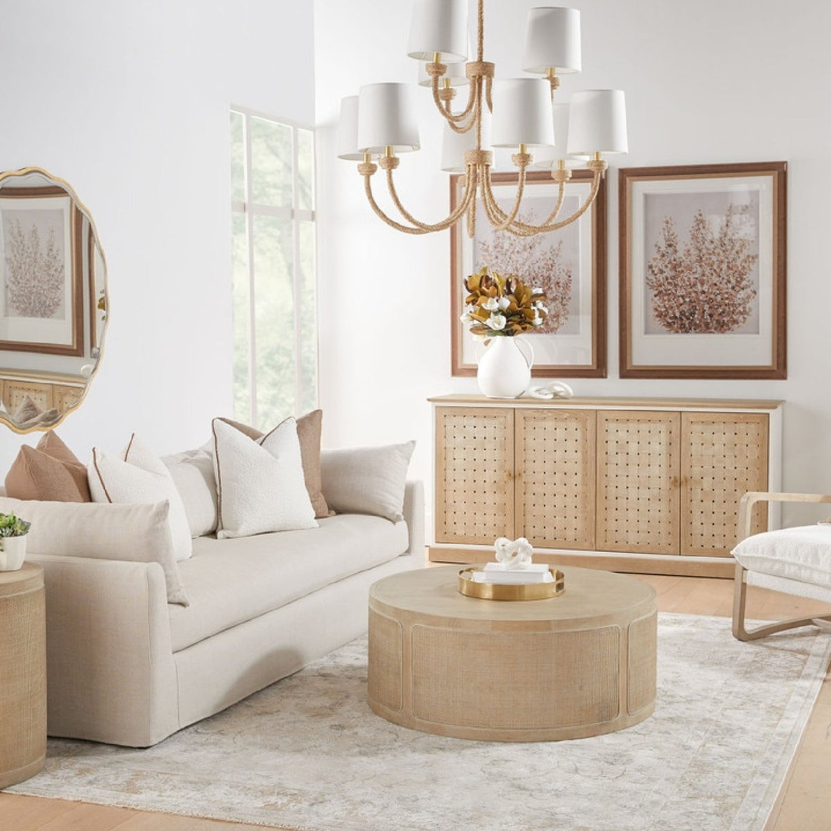 4-Door Woven Style Oak Sideboard | Living Essentials Weave