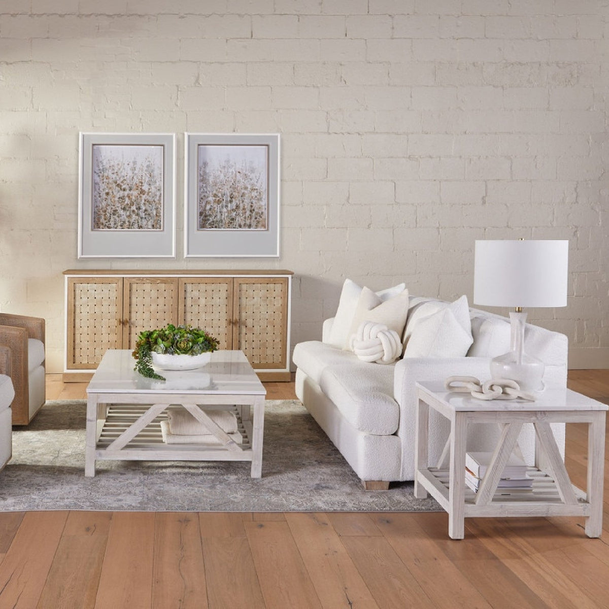 4-Door Woven Style Oak Sideboard | Living Essentials Weave