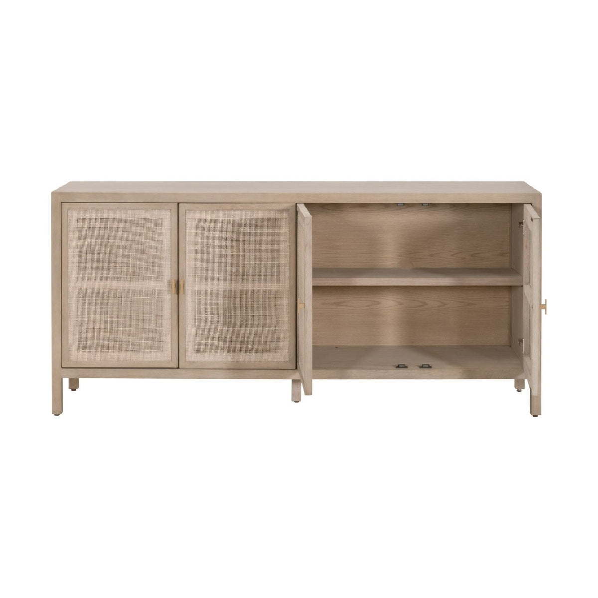 4-Door Gray Cane Media Sideboard | Living Essentials Carina