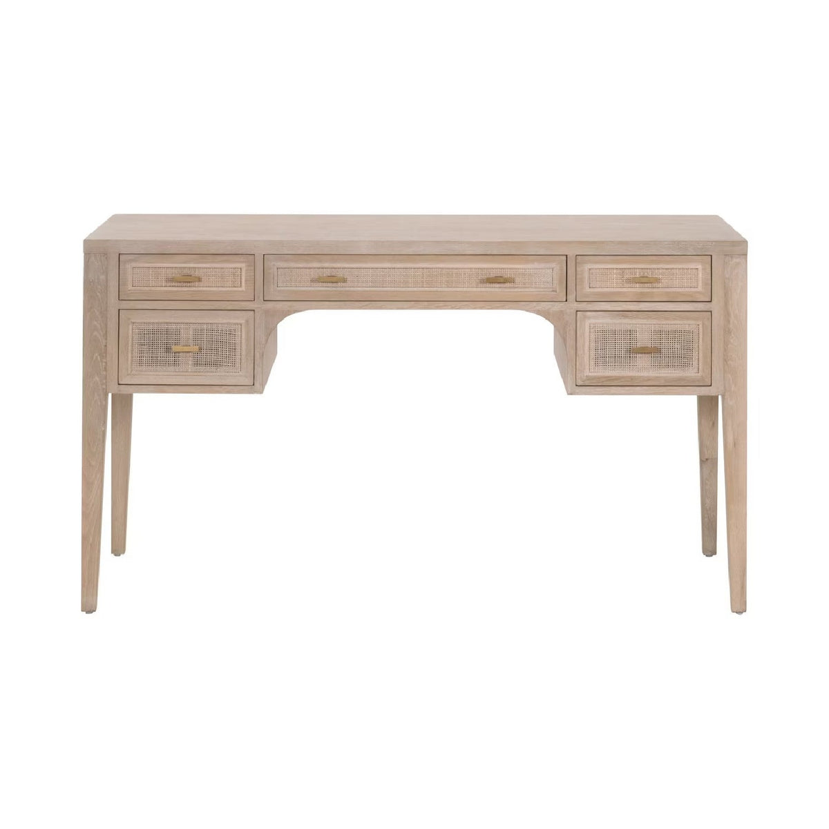Gray Oak 5-Drawer Desk | Living Essentials Cane