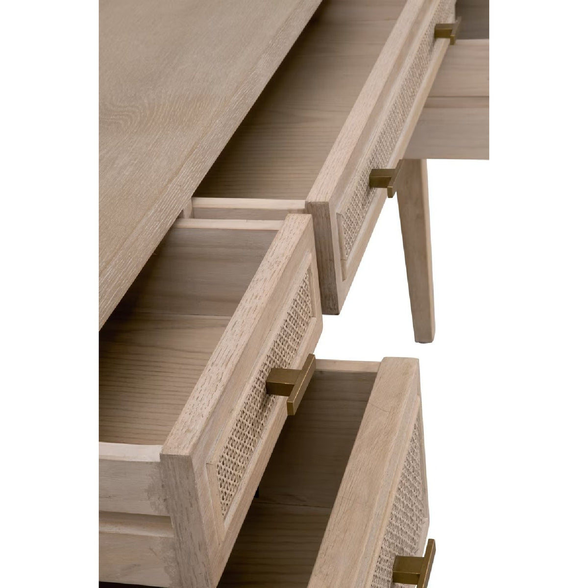 Gray Oak 5-Drawer Desk | Living Essentials Cane