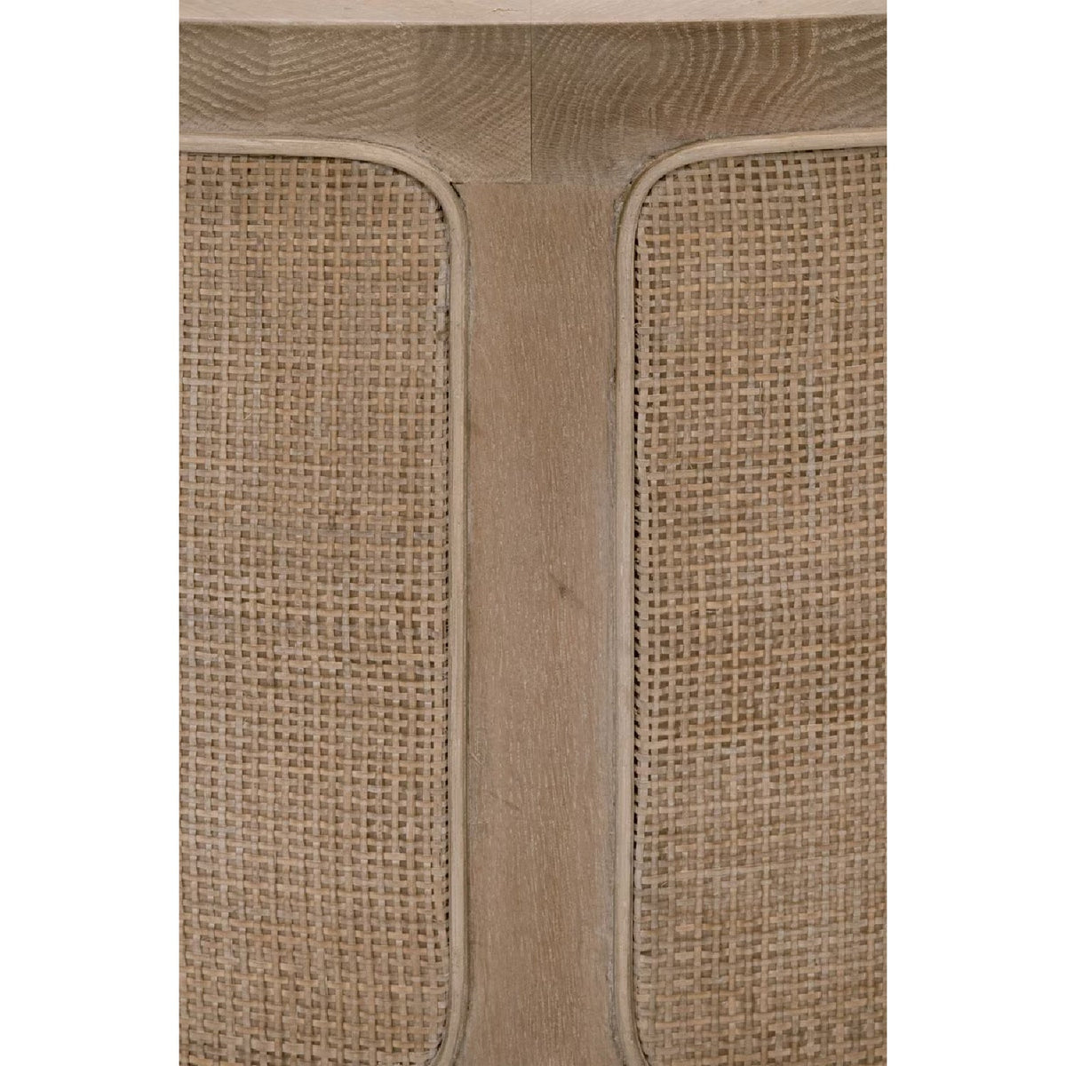 Gray Oak Round Coffee Table | Living Essentials Cane