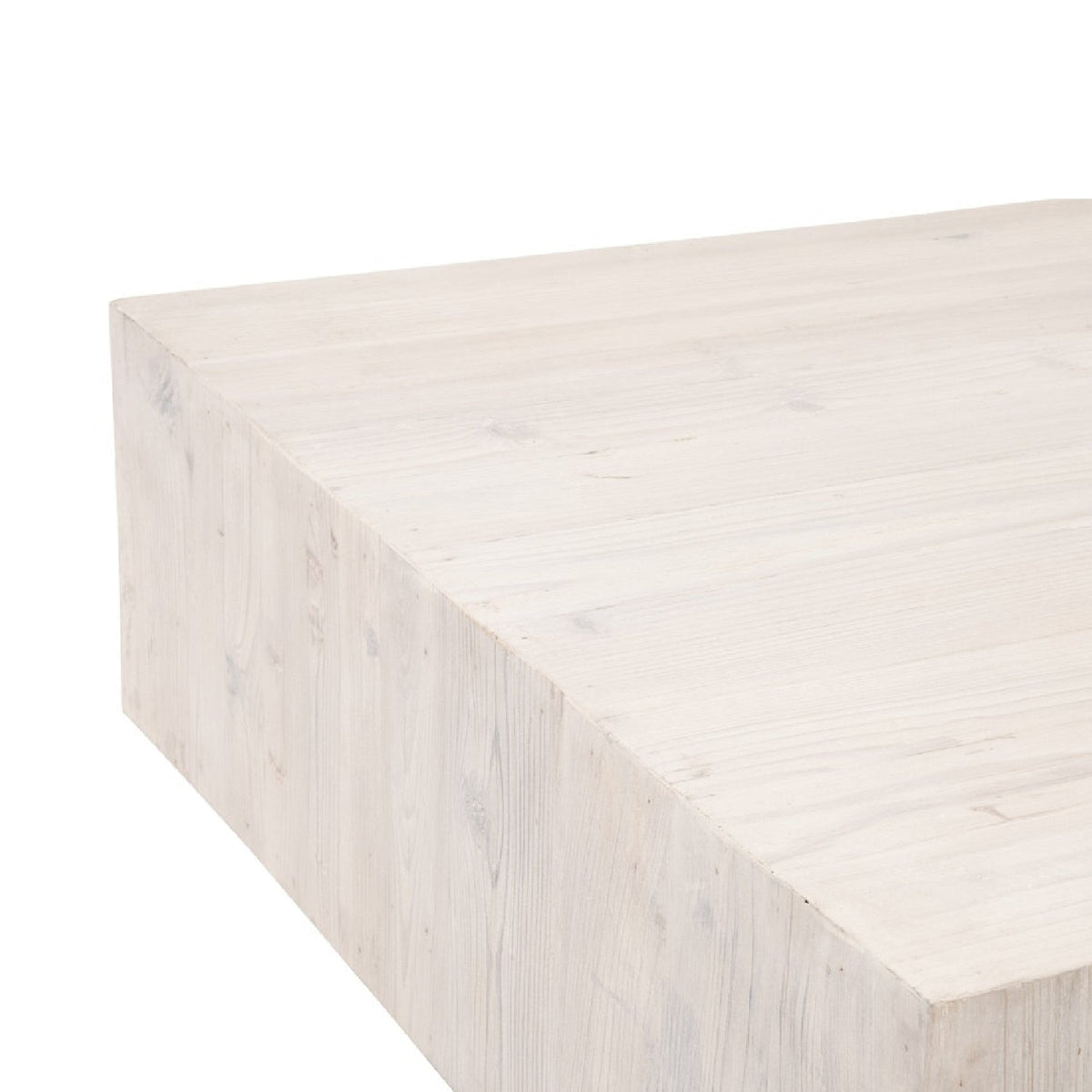 Whitewashed Pine Wood Coffee Table | Living Essentials Montauk