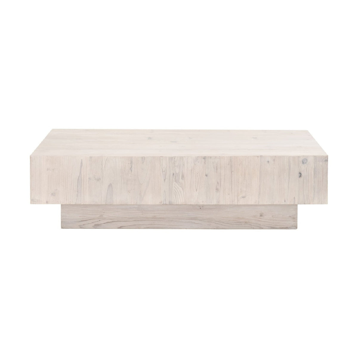 Whitewashed Pine Wood Coffee Table | Living Essentials Montauk