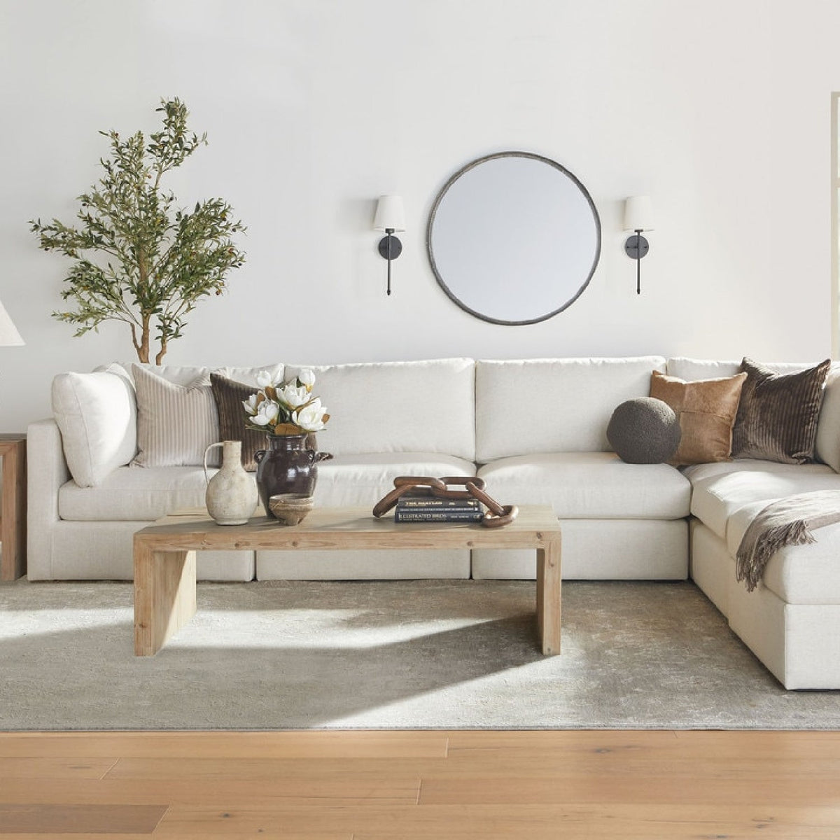 Natural Pine Wood Coffee Table | Living Essentials Reed