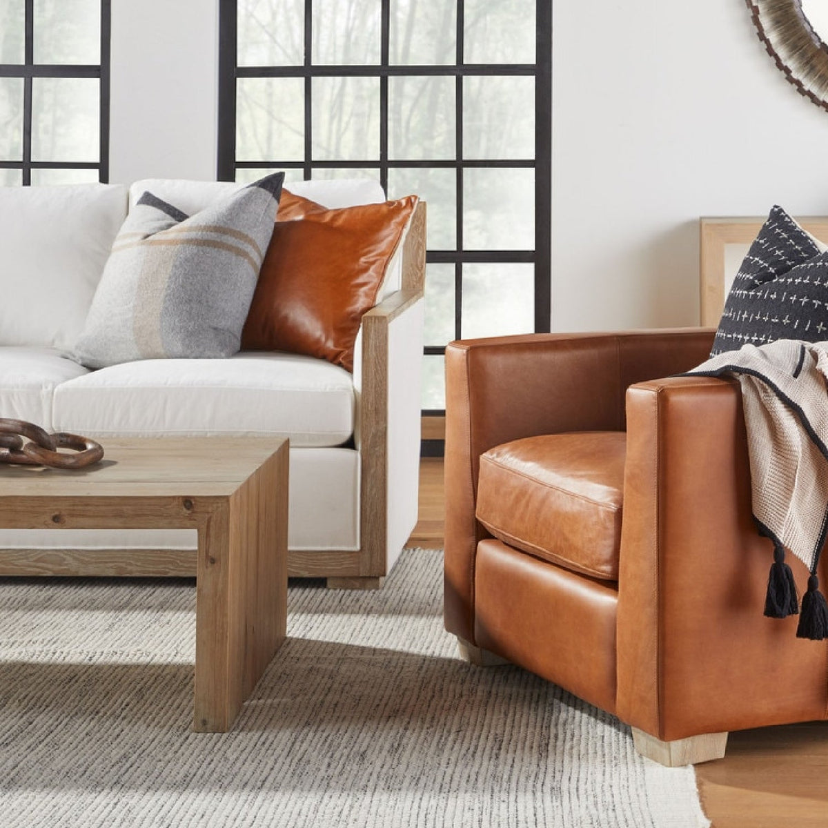Natural Pine Wood Coffee Table | Living Essentials Reed