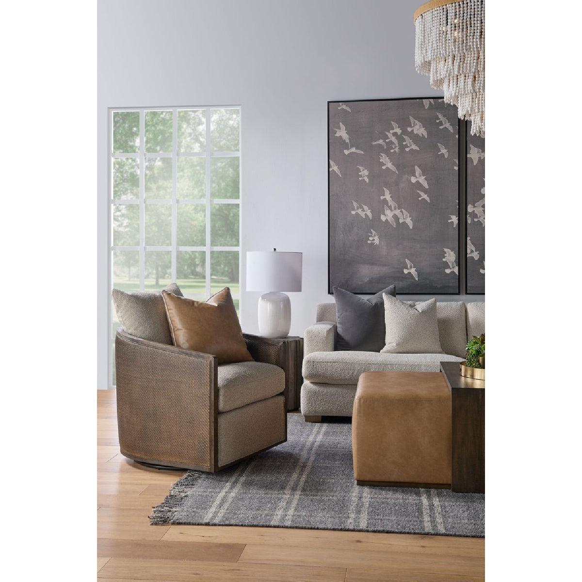 Fluted Pine Accent Table | Living Essentials Roma
