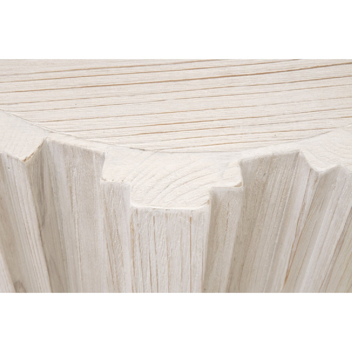 Fluted Pine Accent Table | Living Essentials Roma