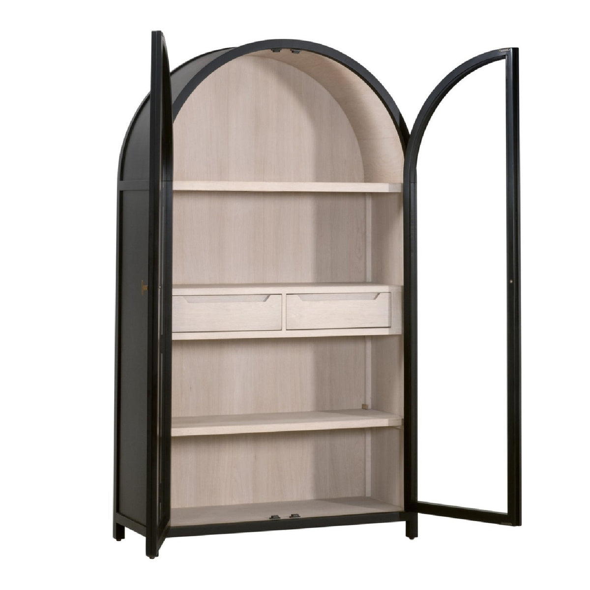 Black Birch Arched Display Cabinet | Living Essentials Toulouse