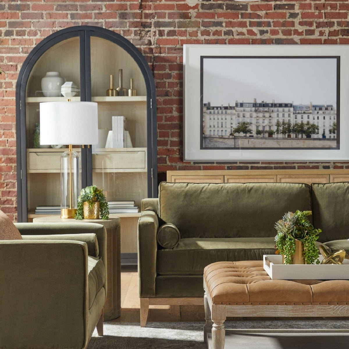 Black Birch Arched Display Cabinet | Living Essentials Toulouse