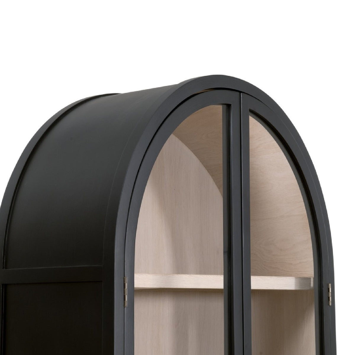 Black Birch Arched Display Cabinet | Living Essentials Toulouse