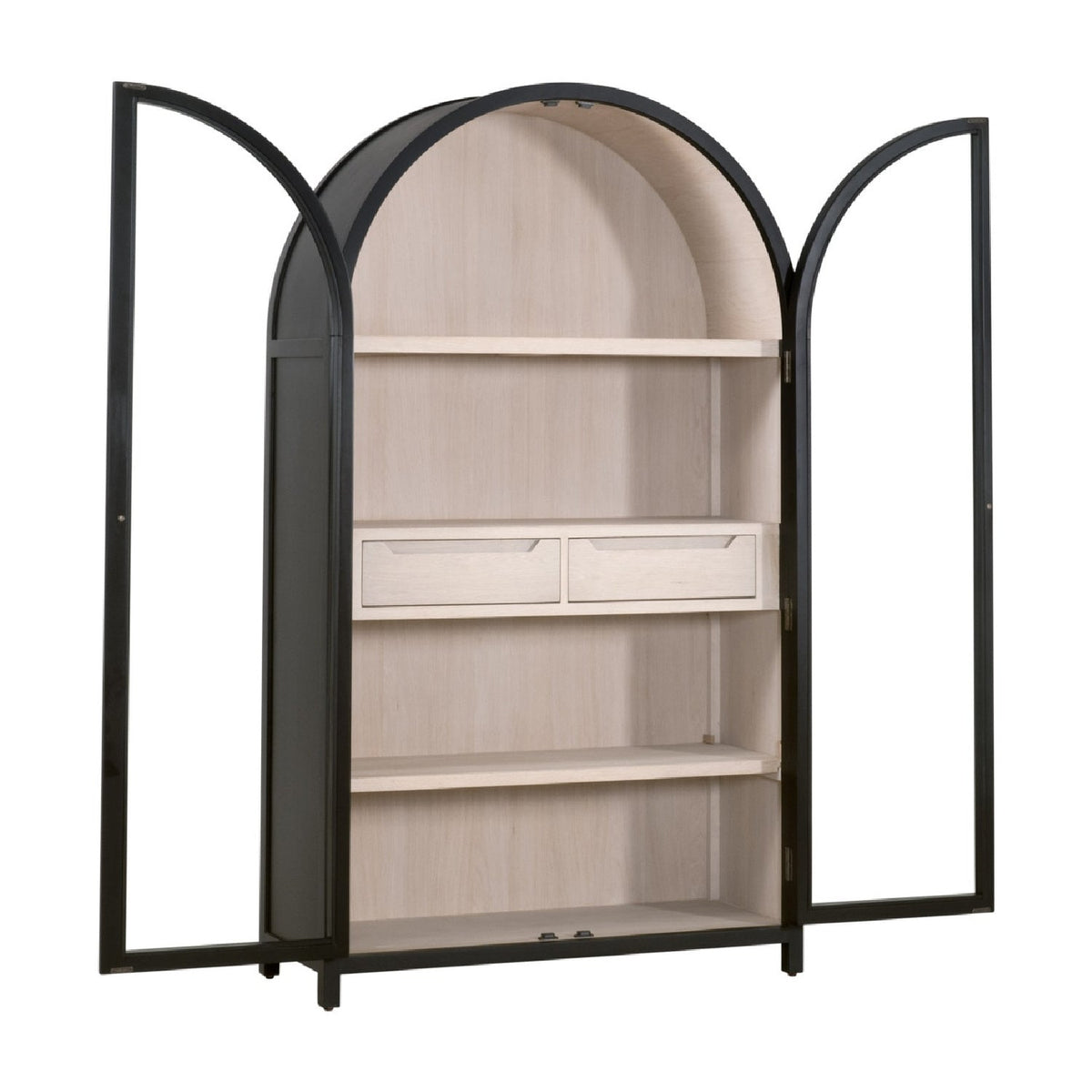 Black Birch Arched Display Cabinet | Living Essentials Toulouse