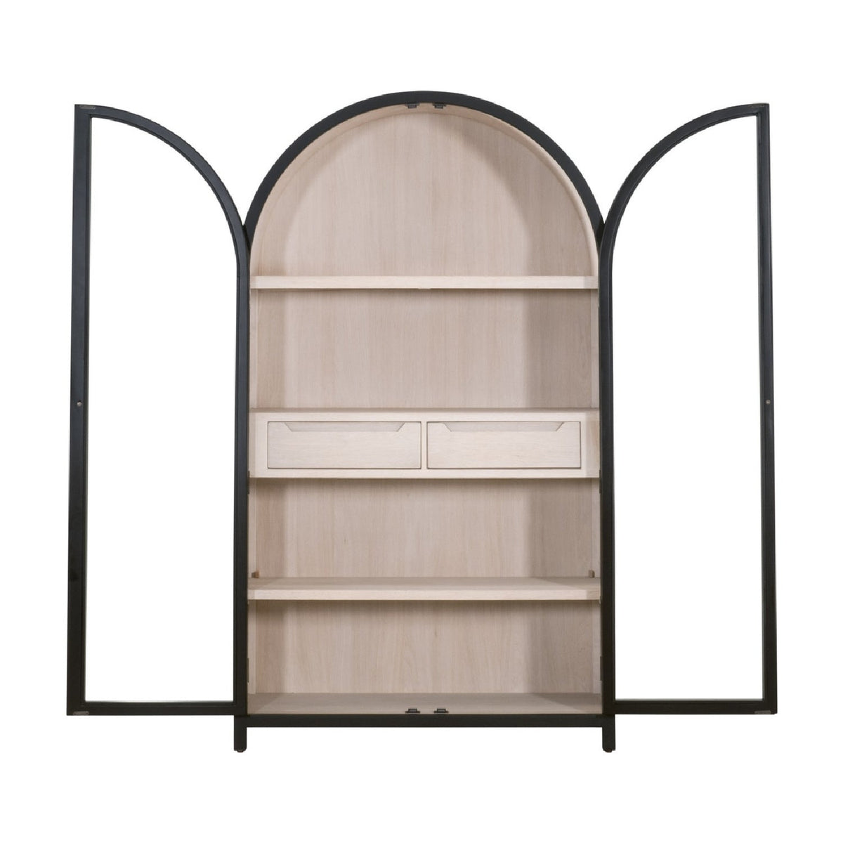 Black Birch Arched Display Cabinet | Living Essentials Toulouse