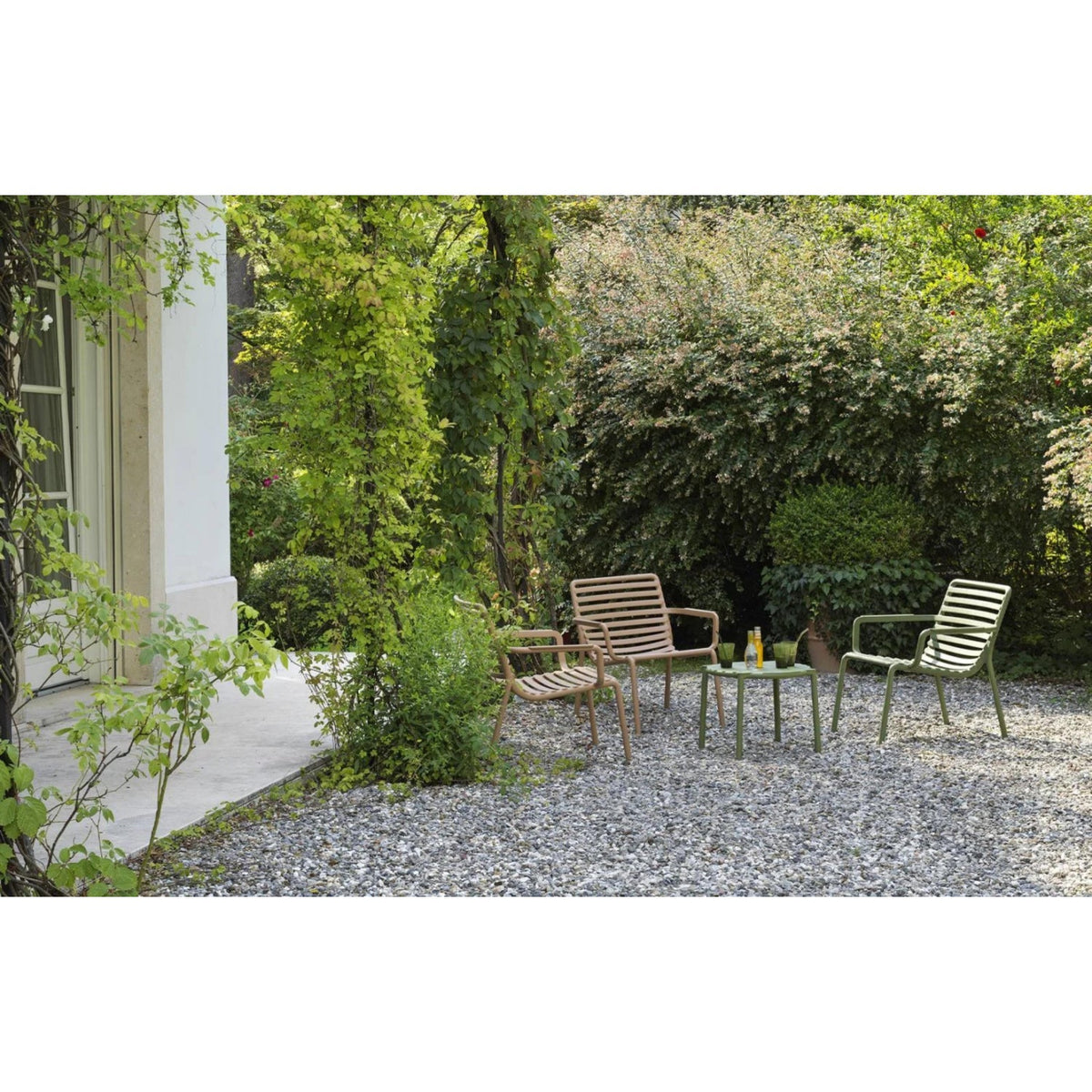 Slatted Round Outdoor Coffee Table | Nardi Doga