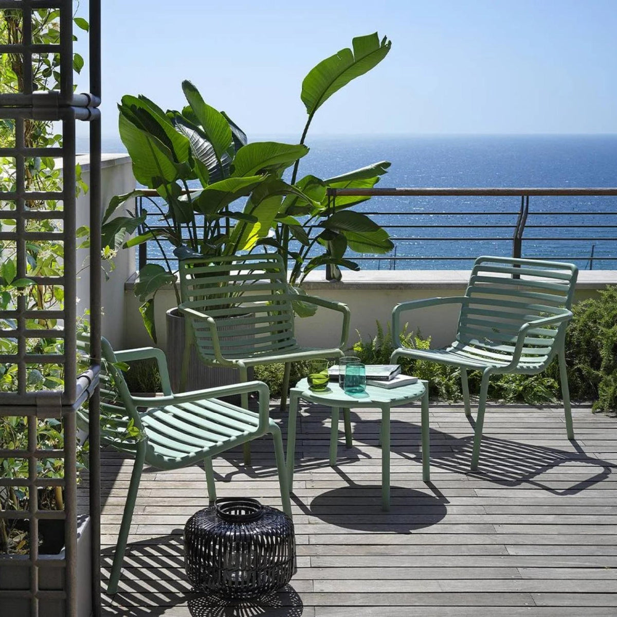 Slatted Round Outdoor Coffee Table | Nardi Doga