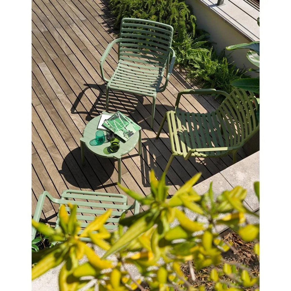 Slatted Round Outdoor Coffee Table | Nardi Doga