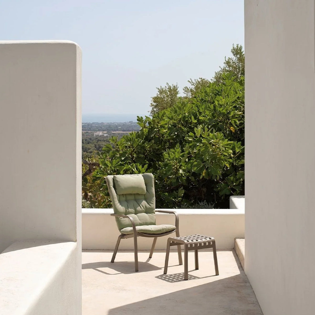 Square Perforated Outdoor Footstool | Nardi Poggio