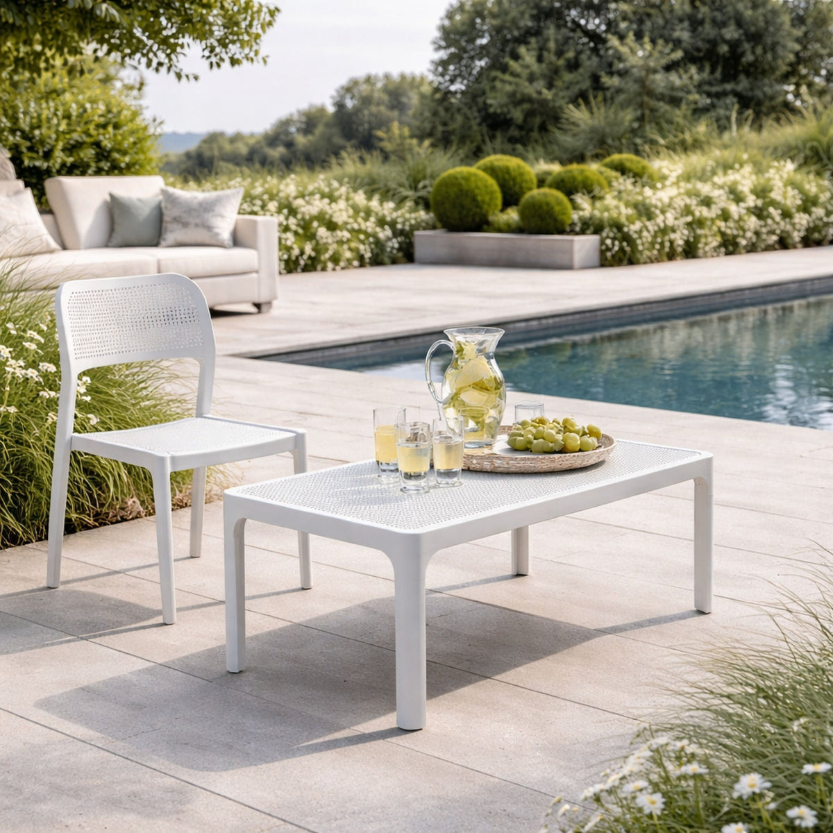 Outdoor Perforated Rectangular Coffee Table | Nardi Net