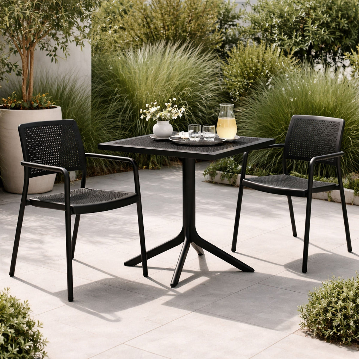 Perforated Square 4-Spoke Outdoor Dining Table | Nardi Clip