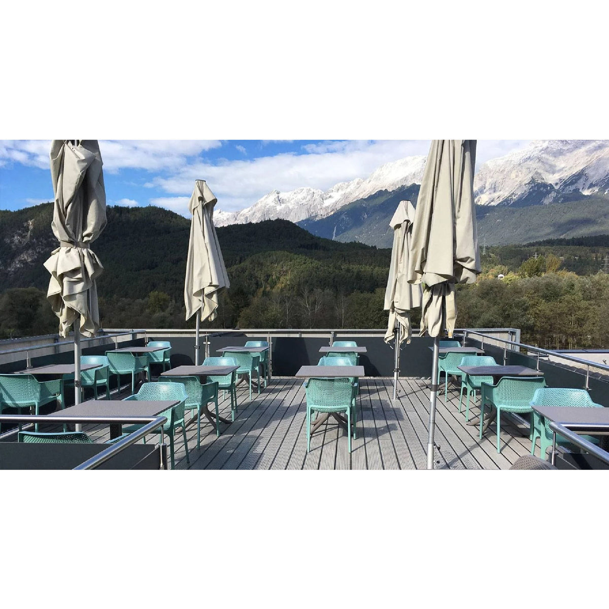 Perforated Square 4-Spoke Outdoor Dining Table | Nardi Clip