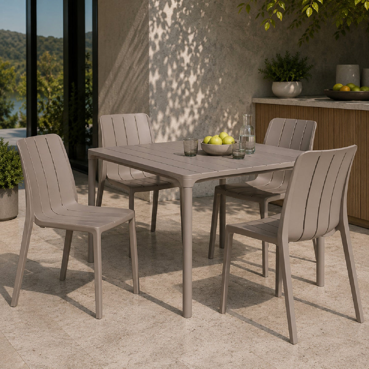 Slatted Outdoor Monobloc Dining Chair | Nardi Tiberina