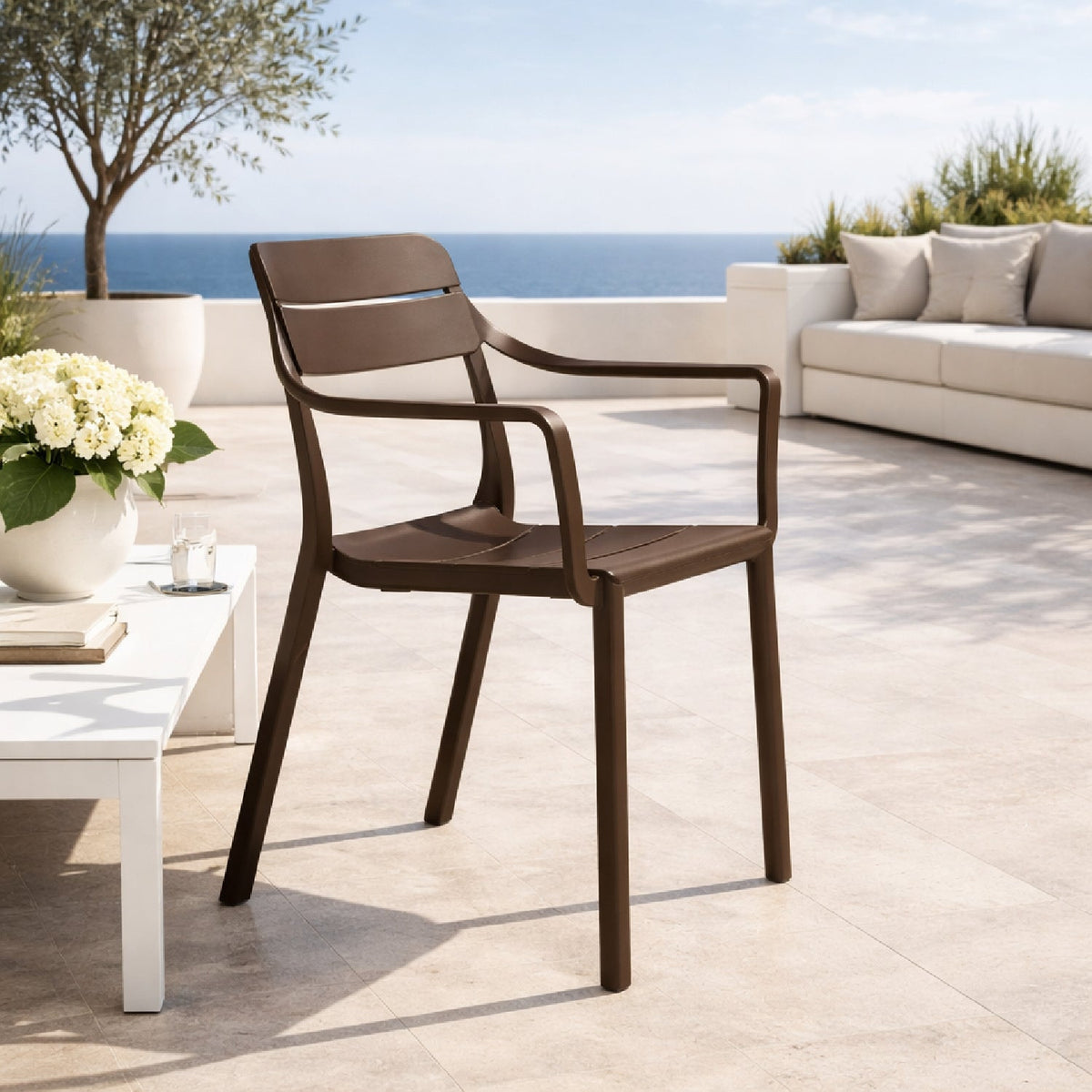 Fiberglass Outdoor Monobloc Dining Armchair | Nardi Cassia