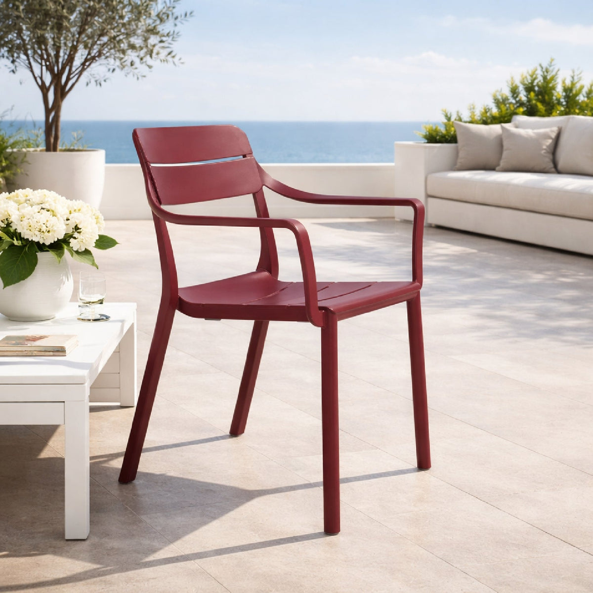 Fiberglass Outdoor Monobloc Dining Armchair | Nardi Cassia