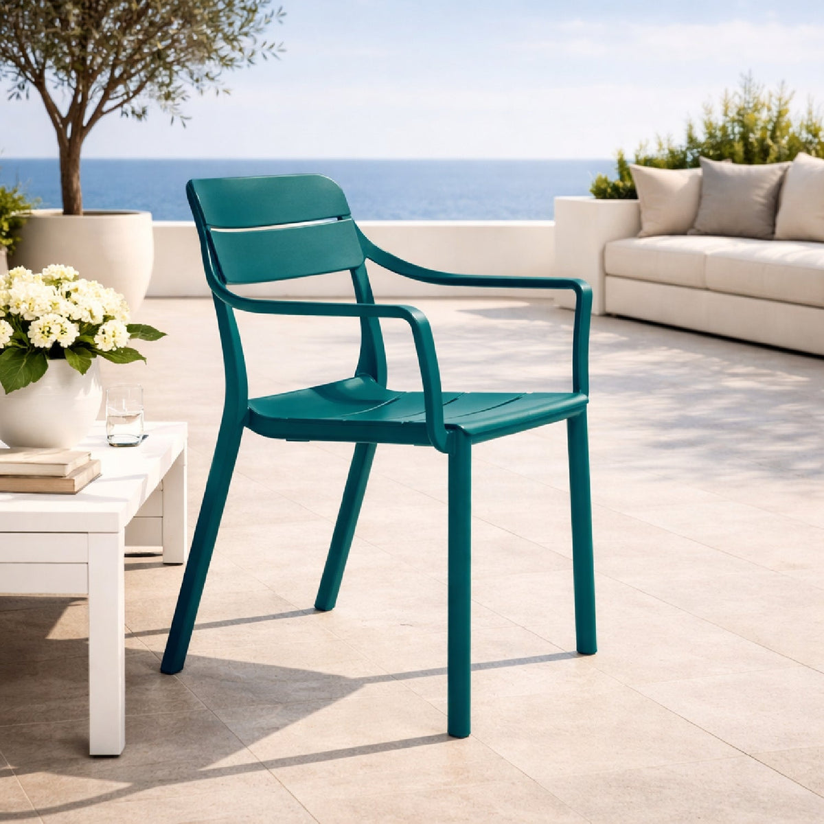 Fiberglass Outdoor Monobloc Dining Armchair | Nardi Cassia