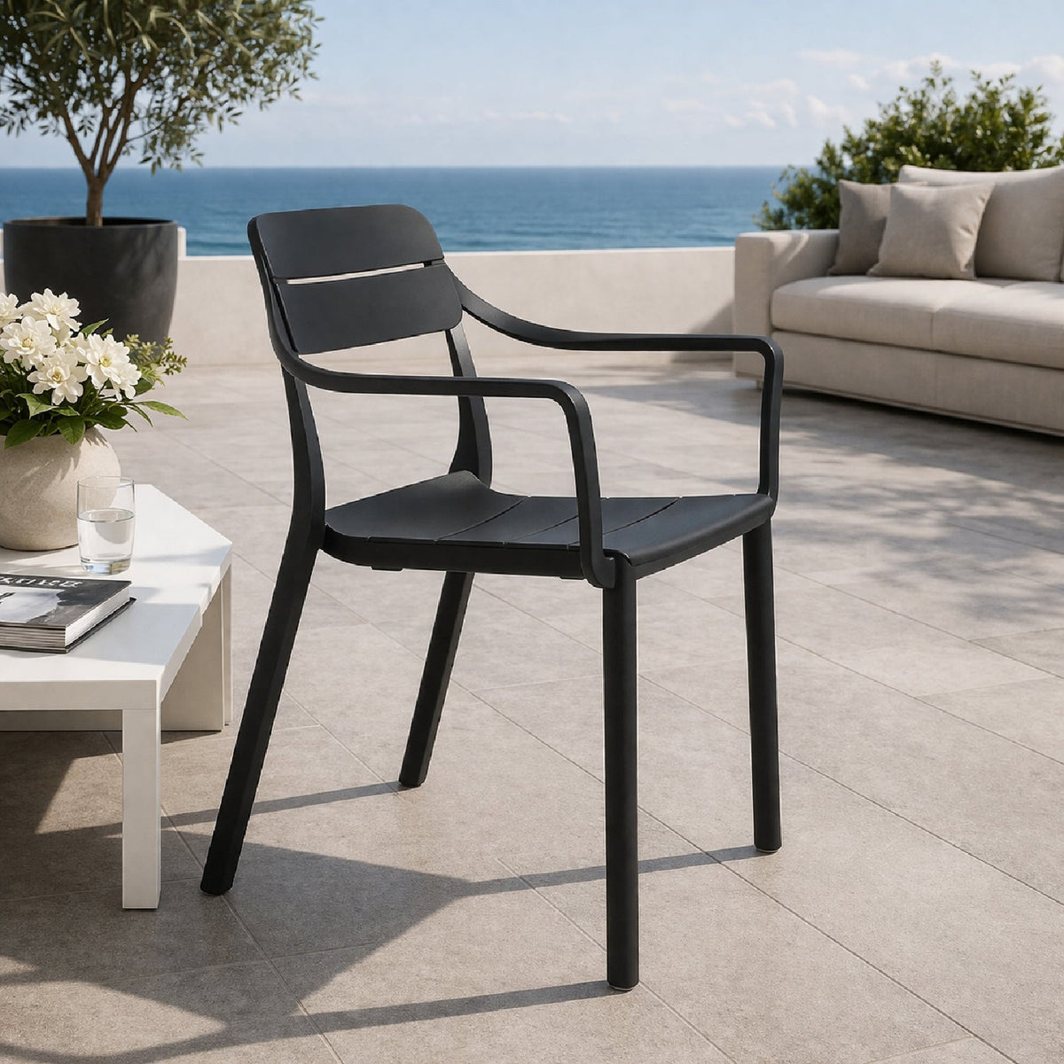 Fiberglass Outdoor Monobloc Dining Armchair | Nardi Cassia