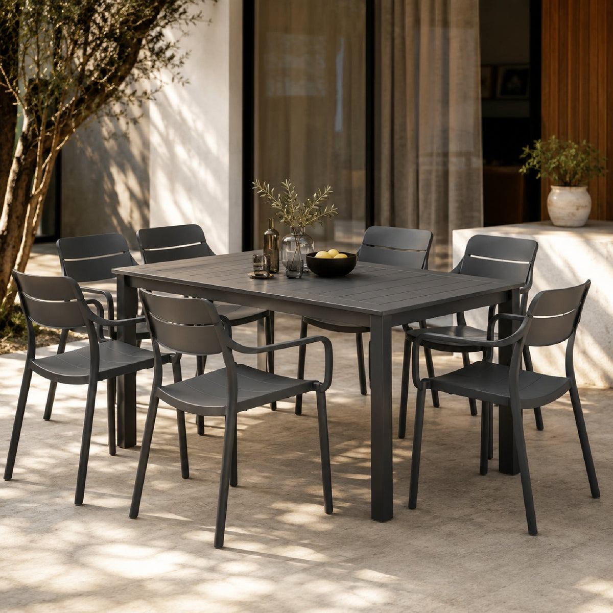 Regenerated Fiberglass Outdoor Dining Armchair | Nardi Cassia